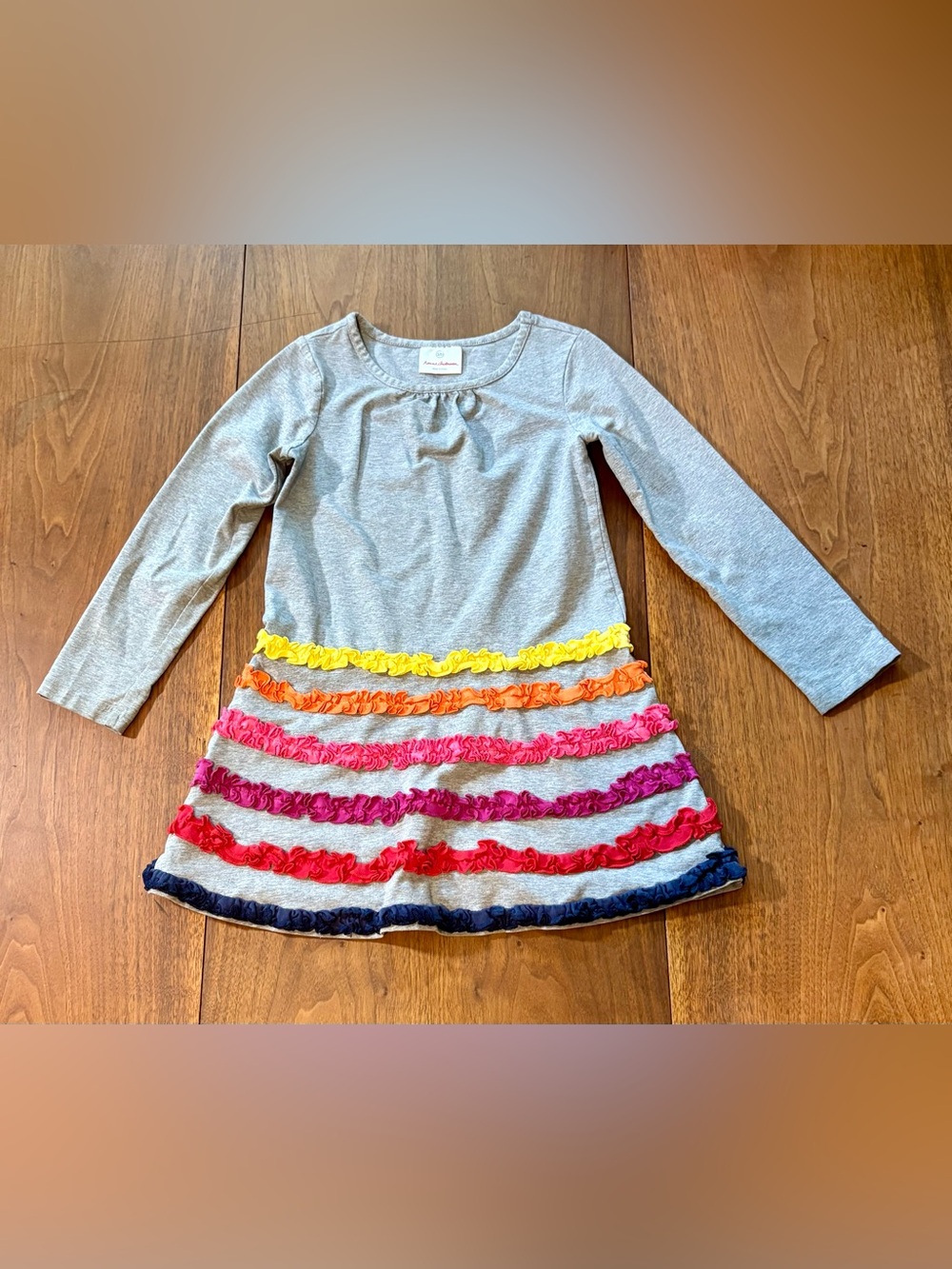 Hanna Andersson Girls Ruffle Dress Size 120 6/7